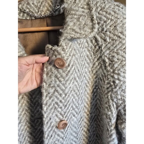 100% wool vintage full length coat with buttons and lined women's size 12 - Picture 2 of 9